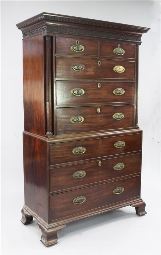 A George III mahogany chest on chest, H.6ft 2.5in.